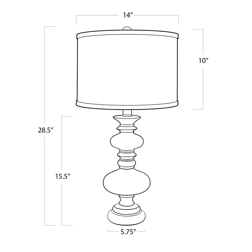 Distressed Turned Spindle Table Lamp