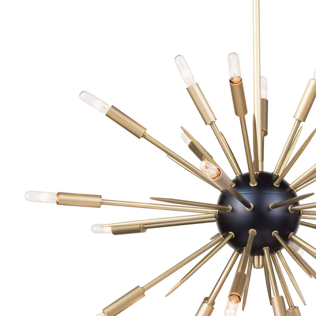 Nebula Chandelier Small - Black and Natural Brass