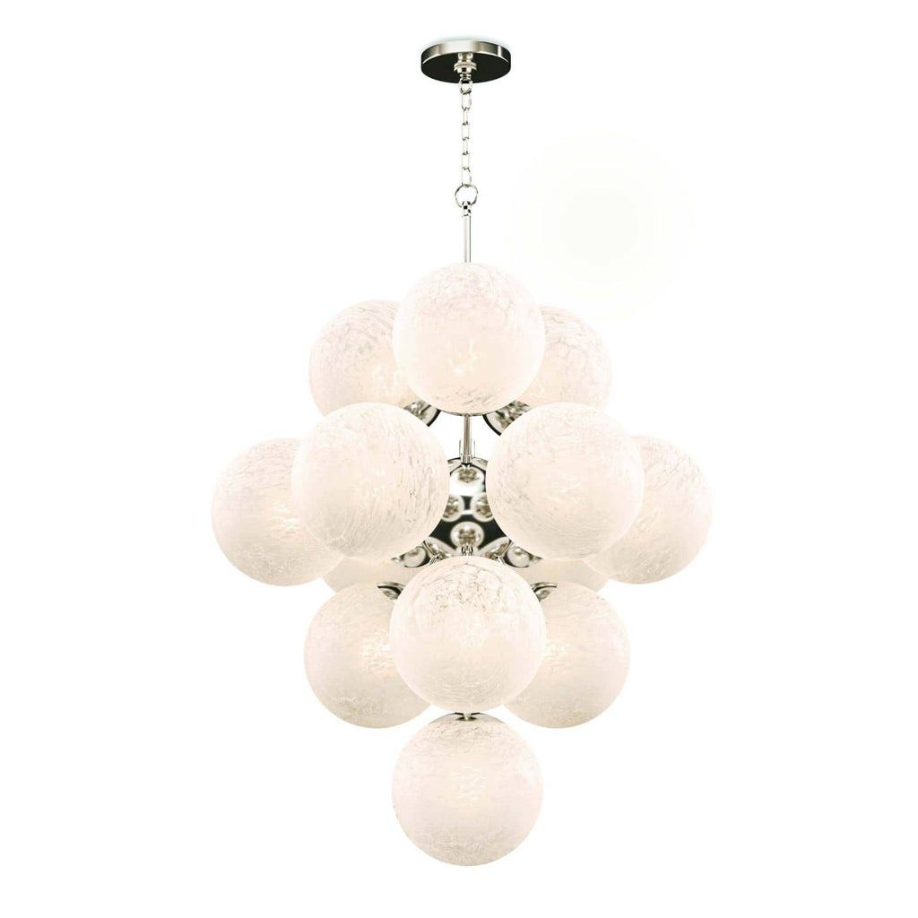 La Dame Chandelier - Swirl Glass Polished Nickel