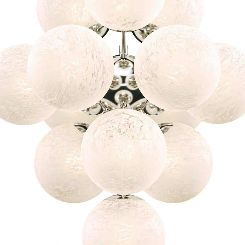 La Dame Chandelier - Swirl Glass Polished Nickel