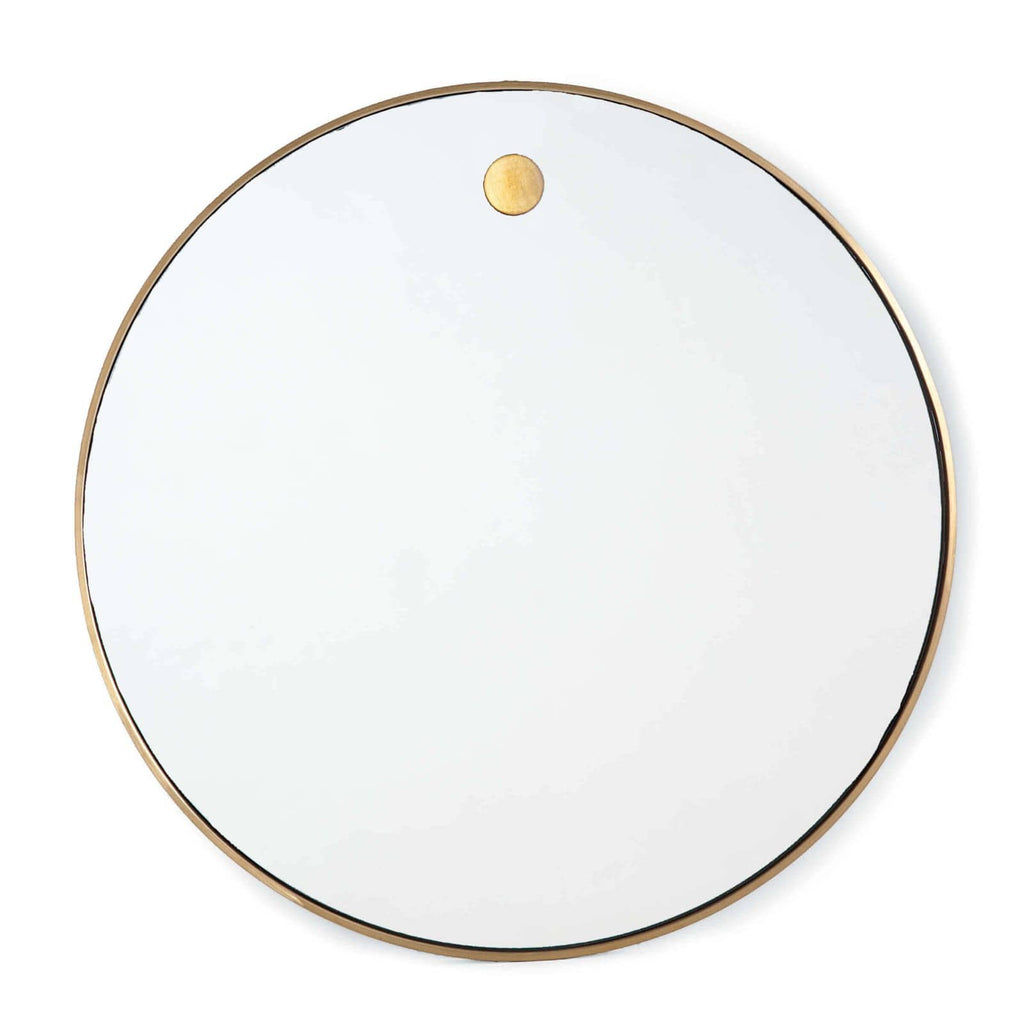 Hanging Circular Mirror - Natural Brass