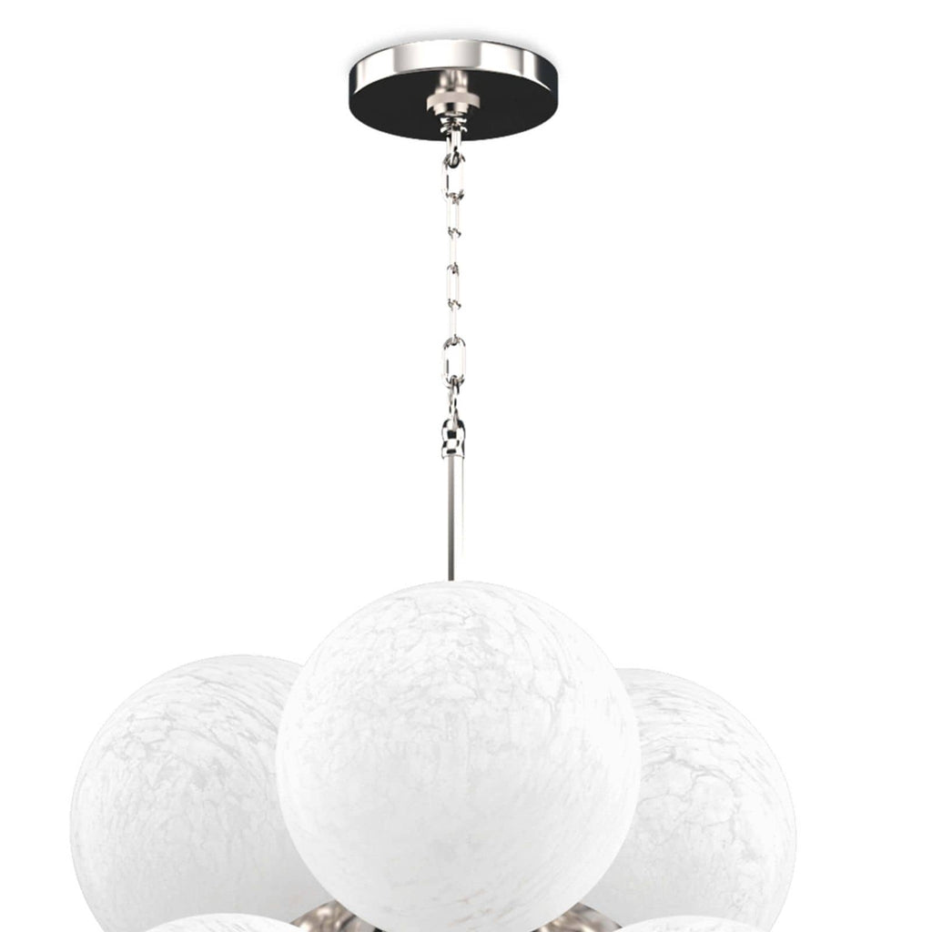 La Dame Chandelier - Swirl Glass Polished Nickel