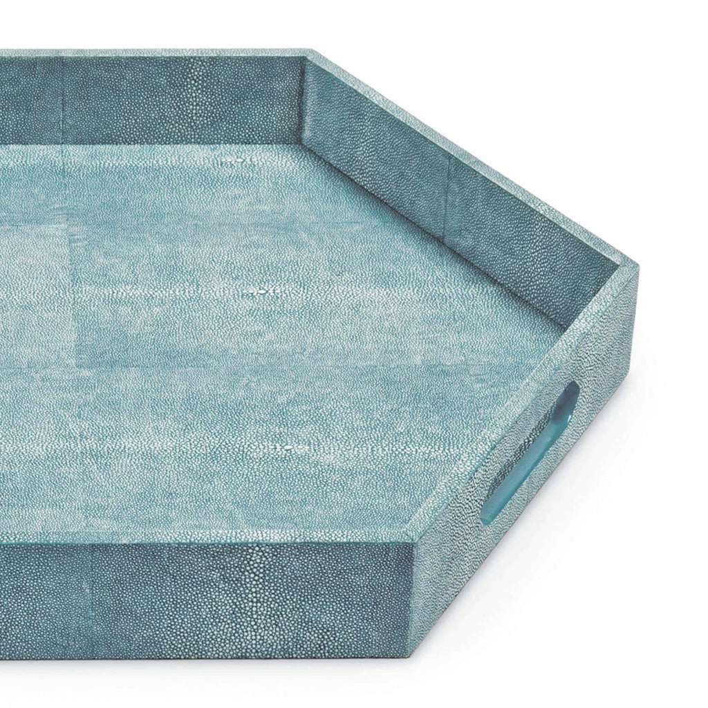 Shagreen Hex Tray - Turquoise