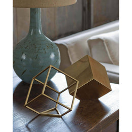 Closed Standing Cube - Brass