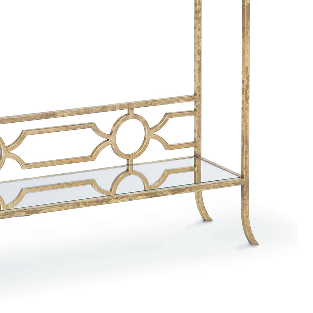 Geometric Shelf Console Table