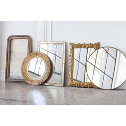 Hanging Circular Mirror - Natural Brass