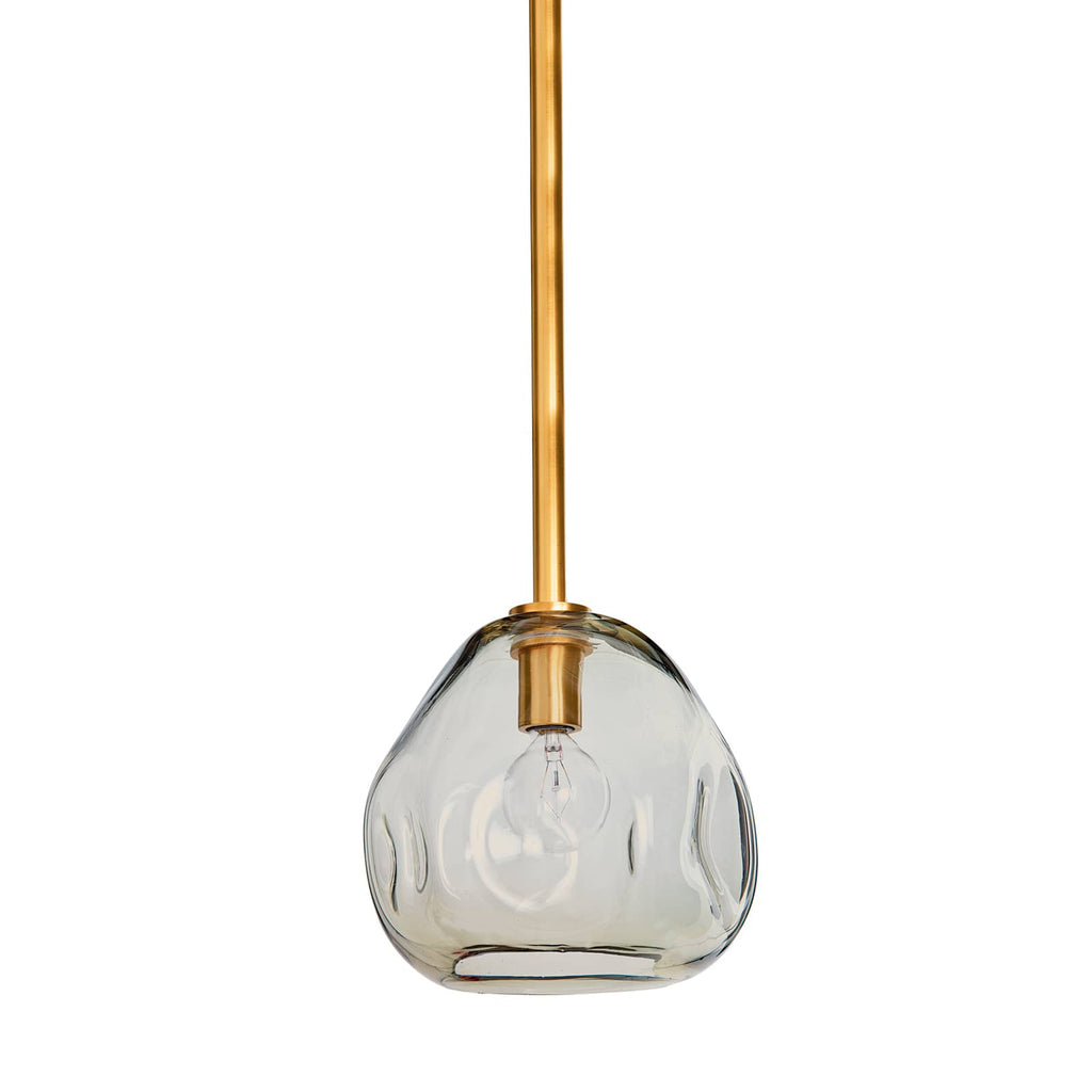 Molten Pendant Small With Smoke Glass - Natural Brass