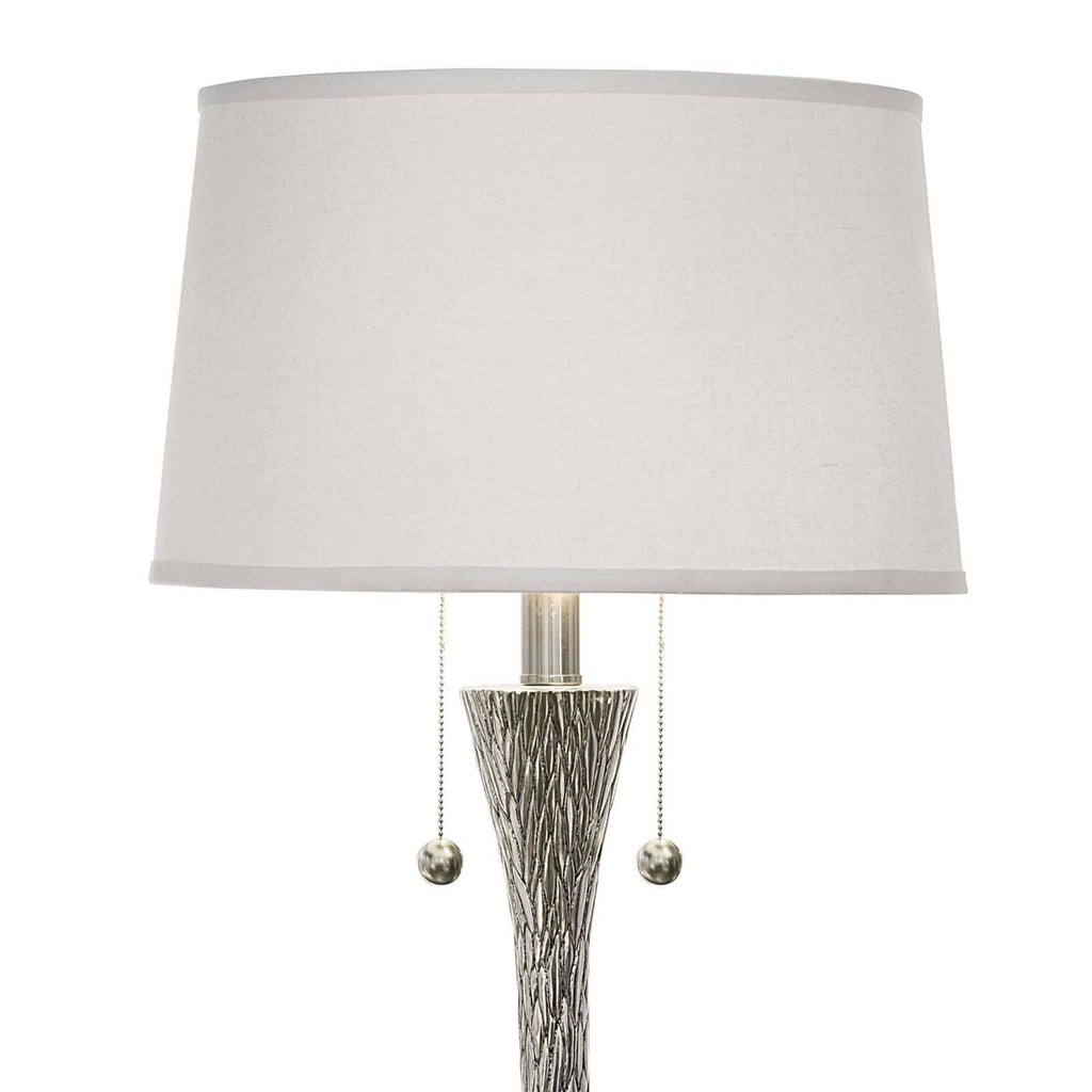 Embossed Vessel Table Lamp - Ambered Silver