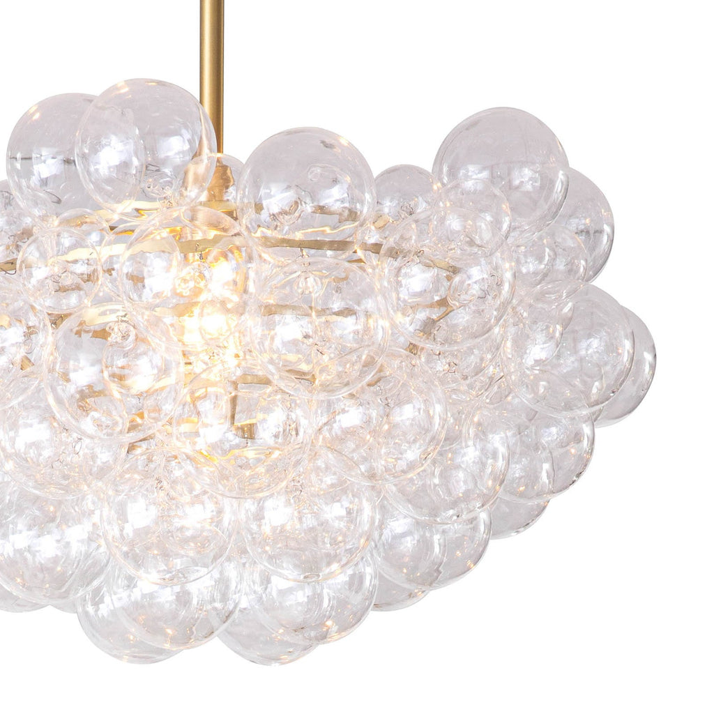 Bubbles Chandelier - Clear Natural Brass