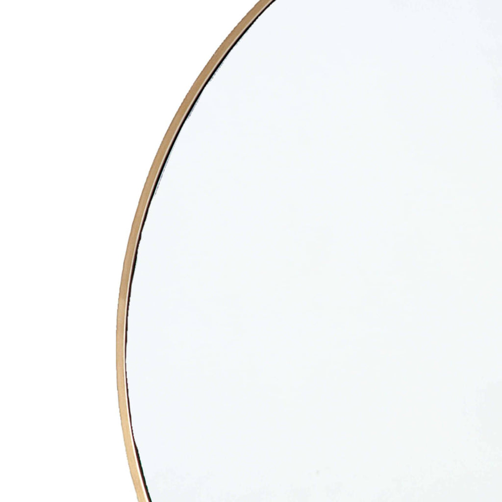 Hanging Circular Mirror - Natural Brass