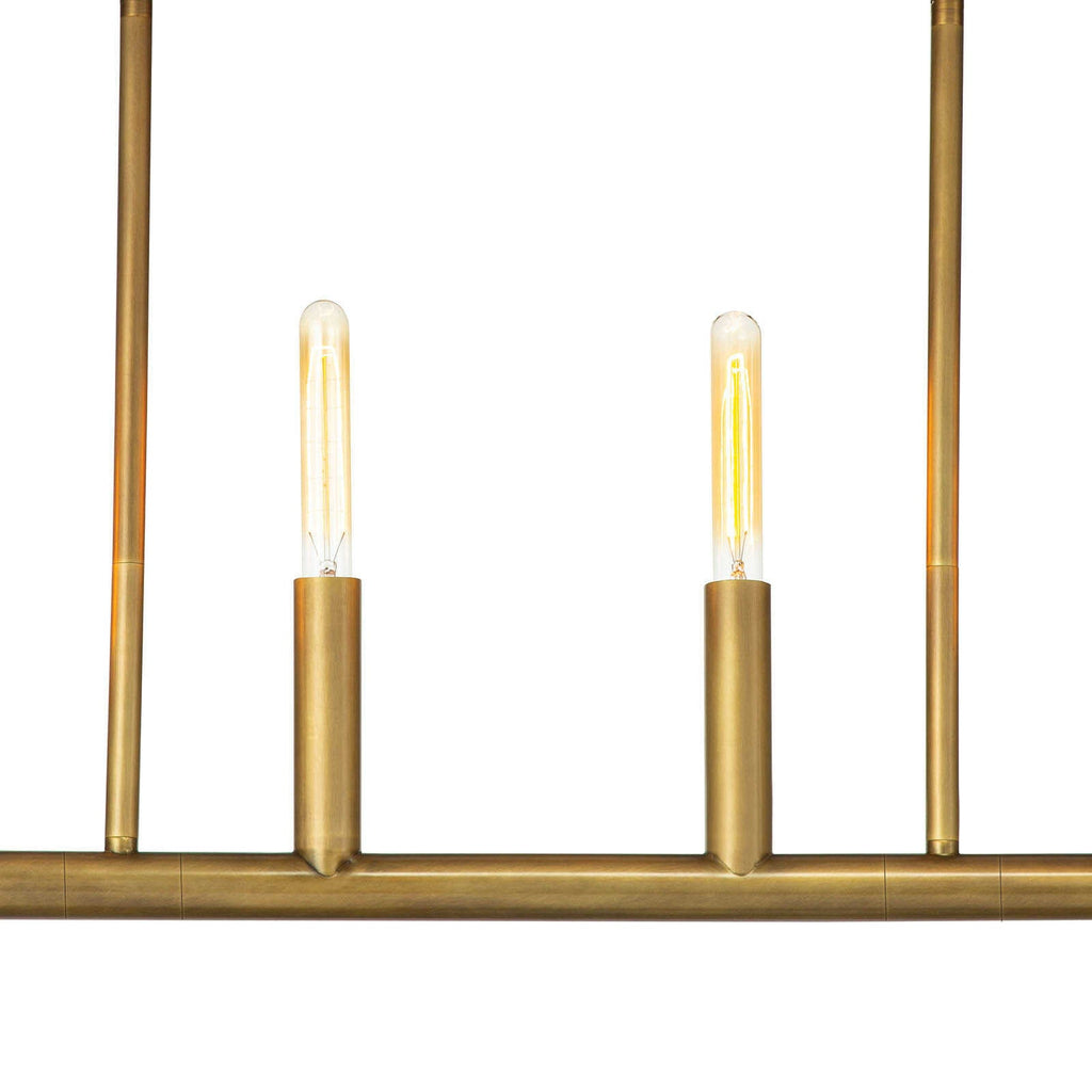 Wolfe Linear Chandelier - Natural Brass