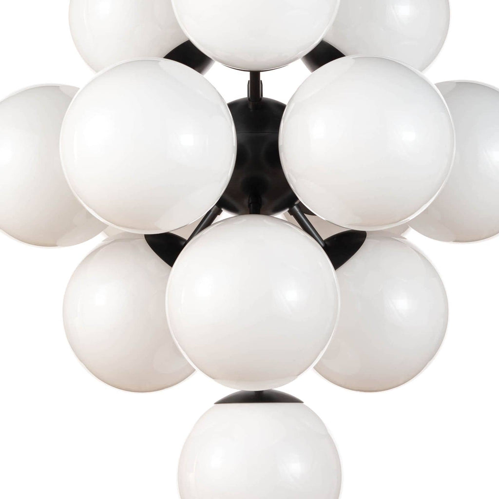 La Dame Chandelier - White Glass Oil Rubbed Bronzel