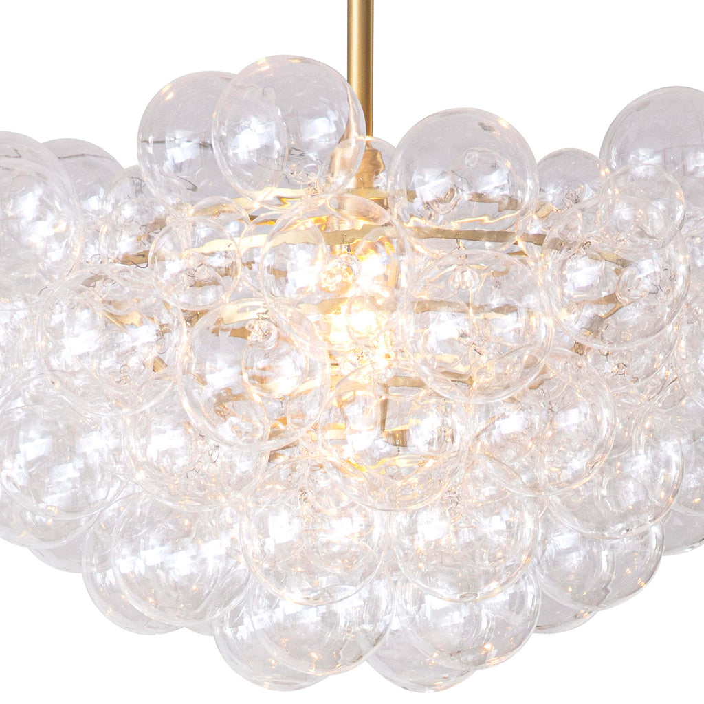 Bubbles Chandelier - Clear Natural Brass