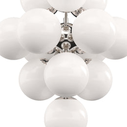 La Dame Chandelier - White Glass Polished Nickel