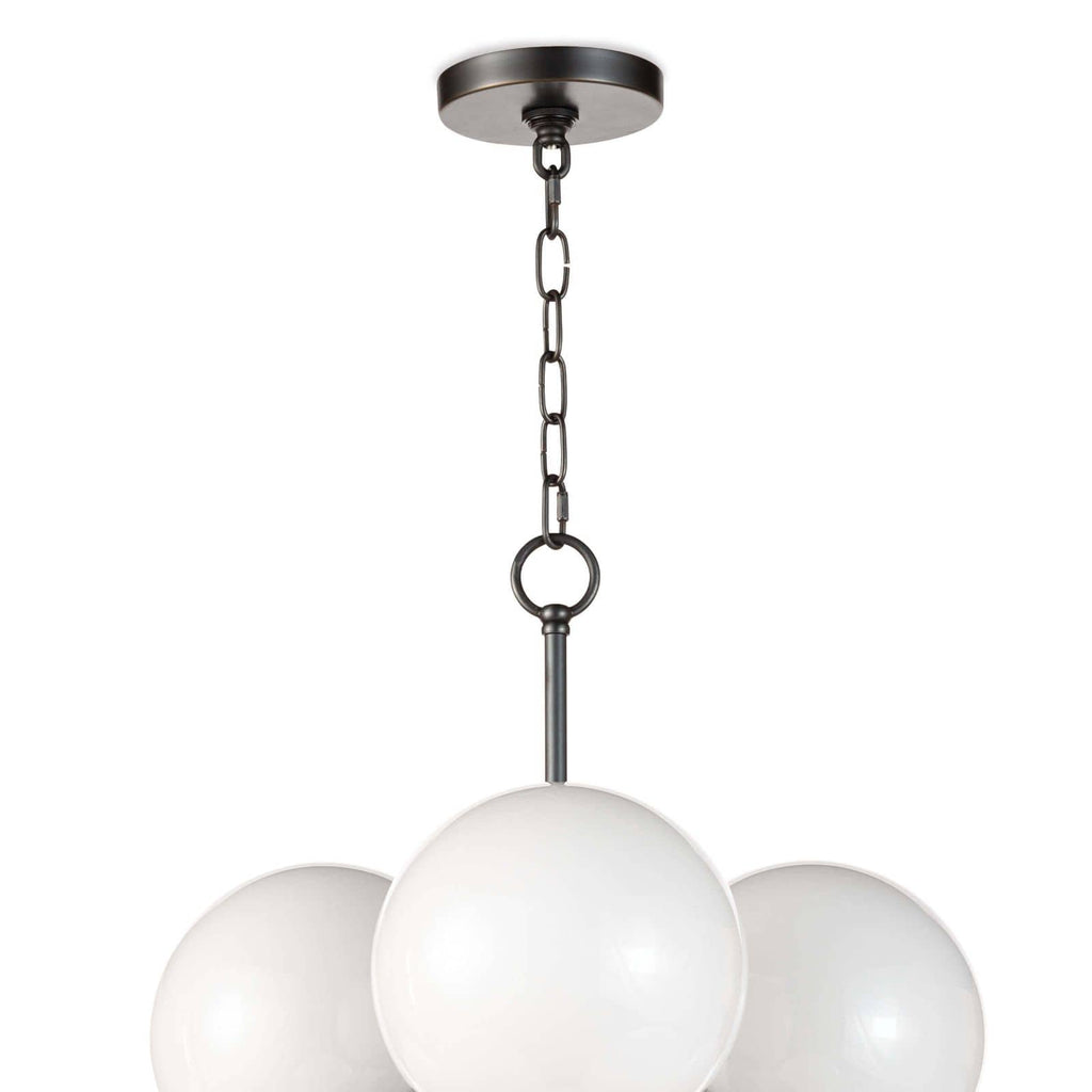 La Dame Chandelier - White Glass Oil Rubbed Bronzel