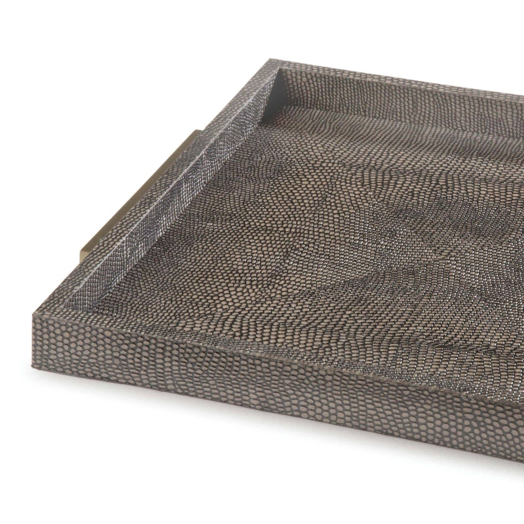 Square Shagreen Boutique Tray - Vintage Brown Snake