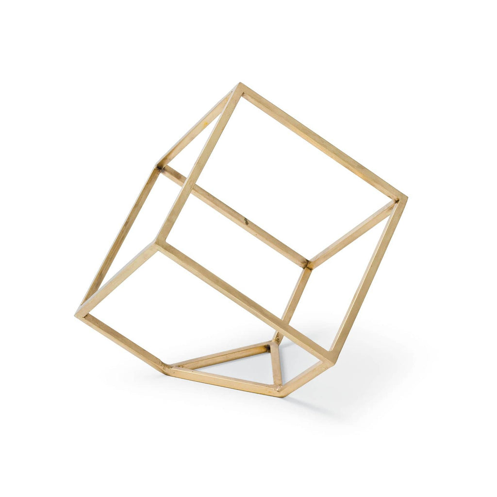 Open Standing Cube - Brass