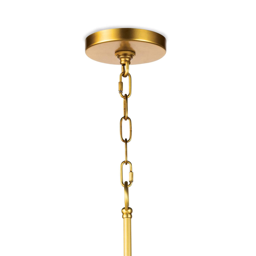 La Dame Chandelier - White Glass Natural Brass