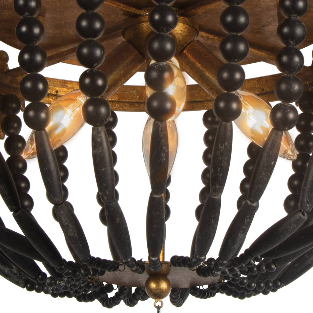 Fabian Wood Bead Flush Mount