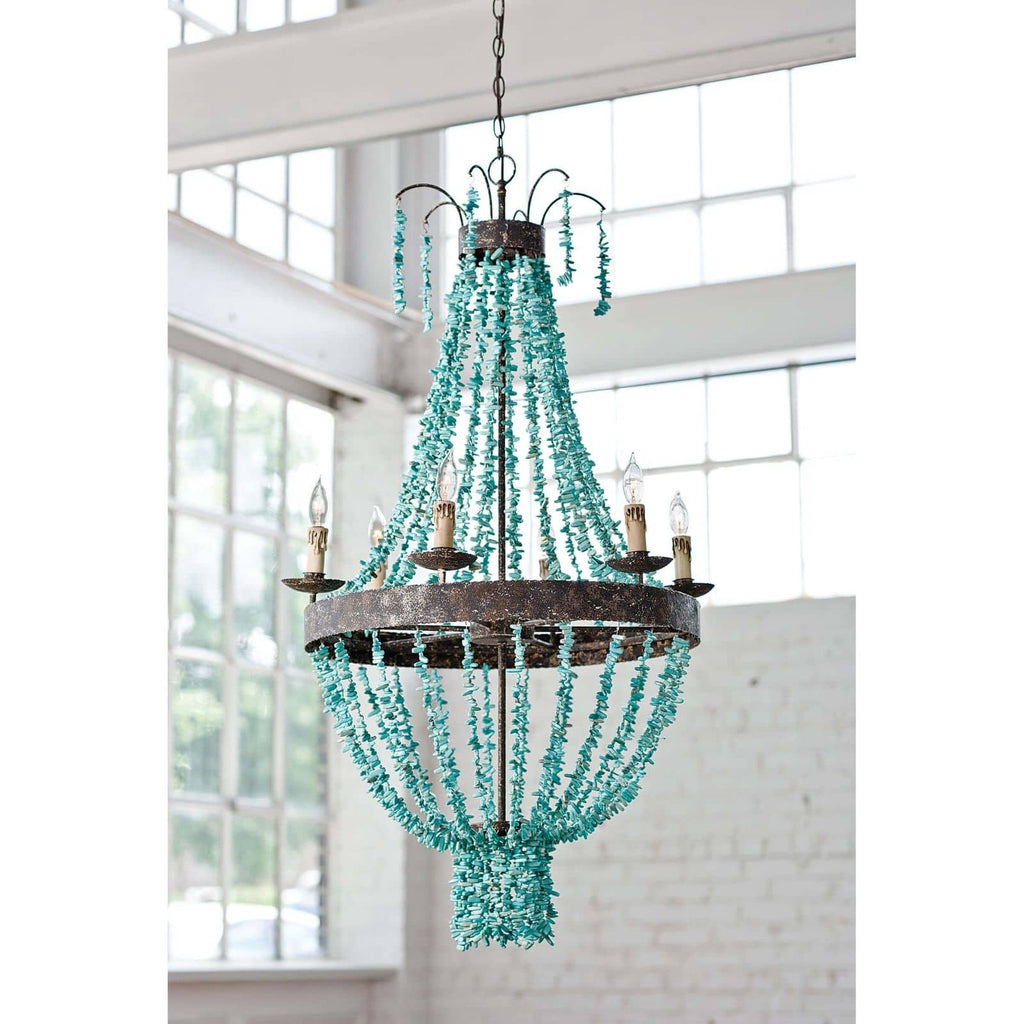 Beaded Turquoise Chandelier