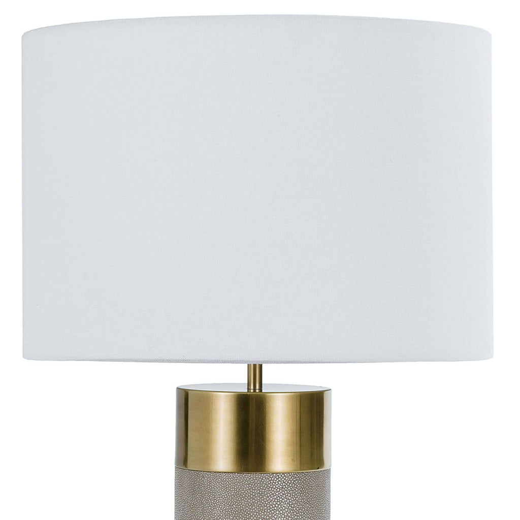 Harlow Ivory Grey Shagreen Cylinder Table Lamp