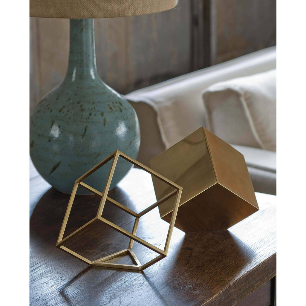 Open Standing Cube - Brass