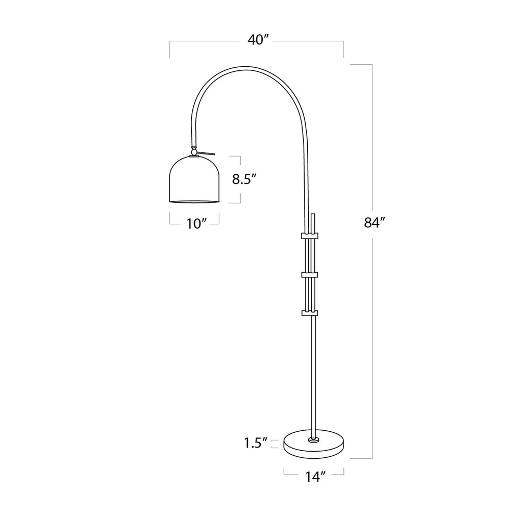 Arc Floor Lamp With Metal Shade - Natural Brass