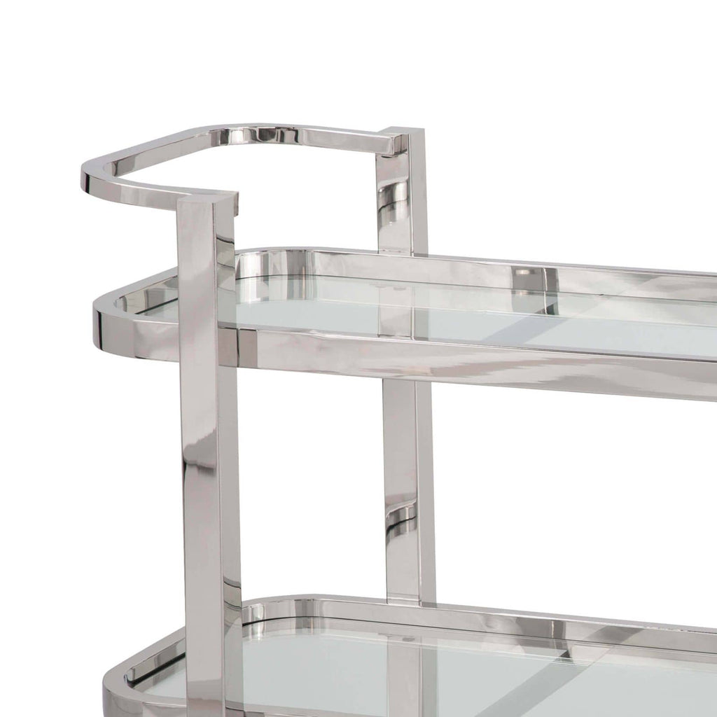 Carter Bar Cart - Polished Stainless Steel