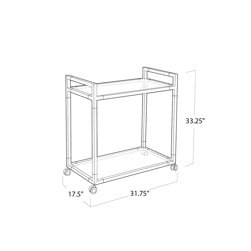 Americano Bar Cart - Natural Brass