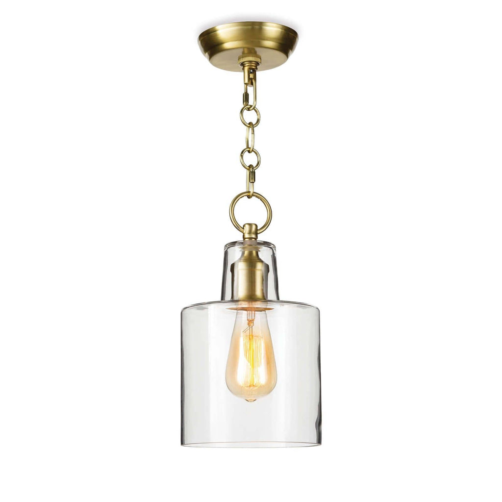 Dutch Glass Pendant - Natural Brass