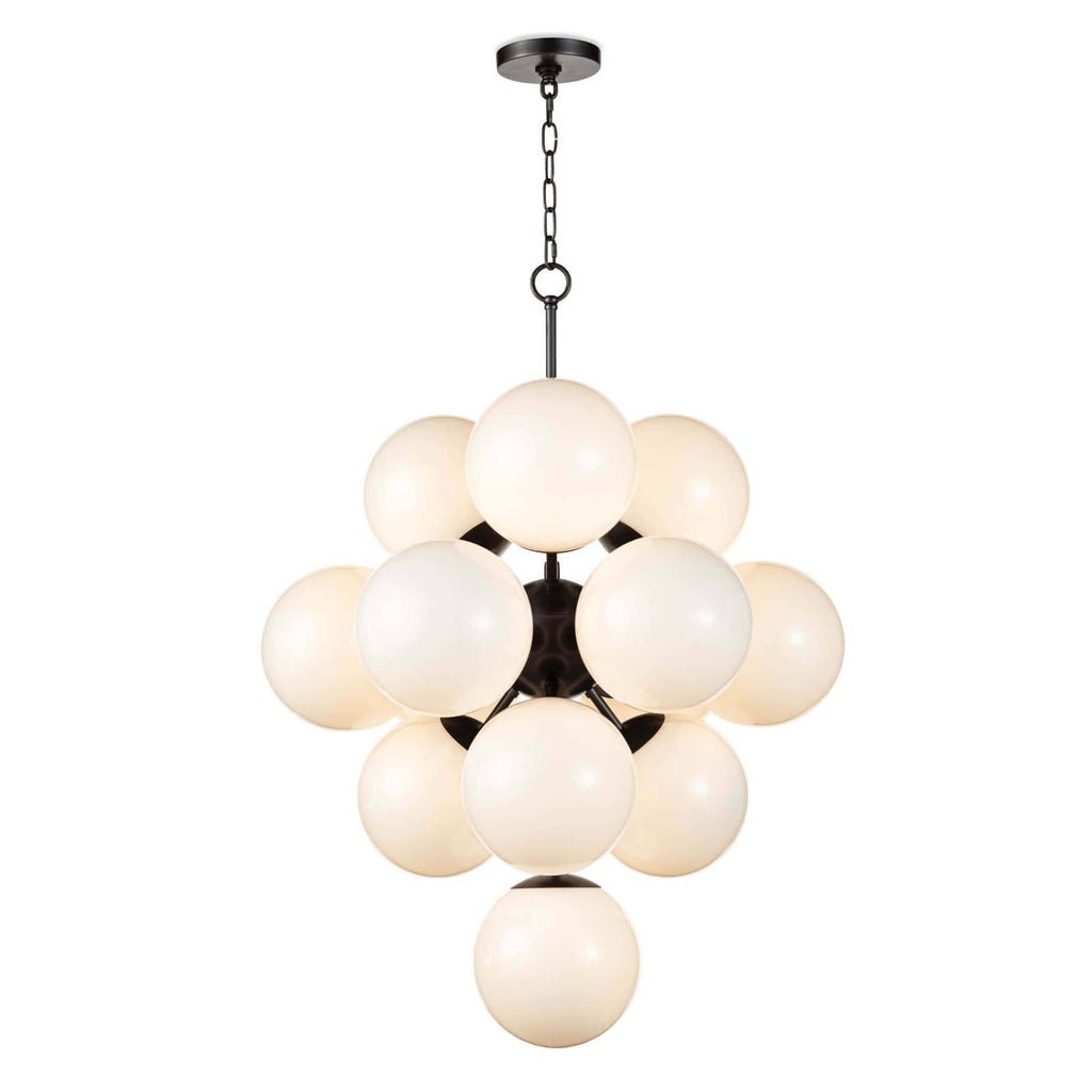 La Dame Chandelier - White Glass Oil Rubbed Bronzel