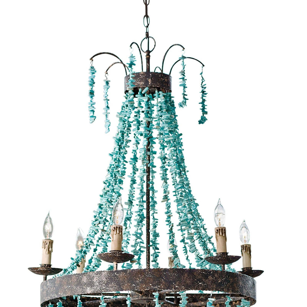 Beaded Turquoise Chandelier