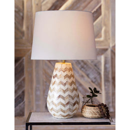 Cassia Chevron Table Lamp - Natural