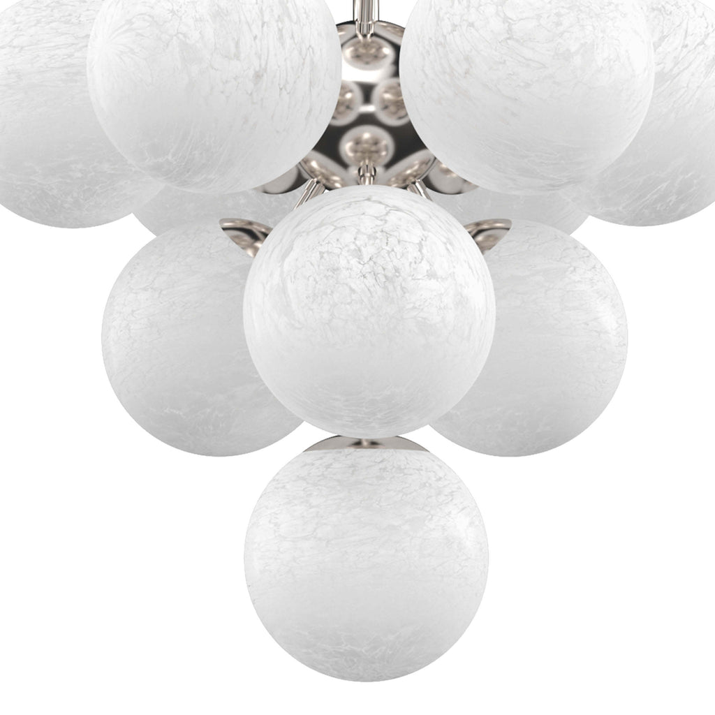 La Dame Chandelier - Swirl Glass Polished Nickel