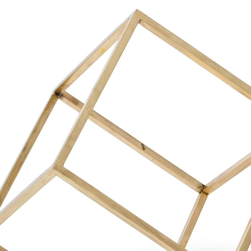 Open Standing Cube - Brass