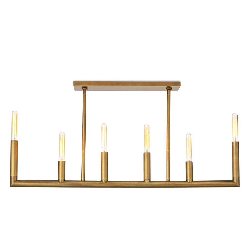 Wolfe Linear Chandelier - Natural Brass