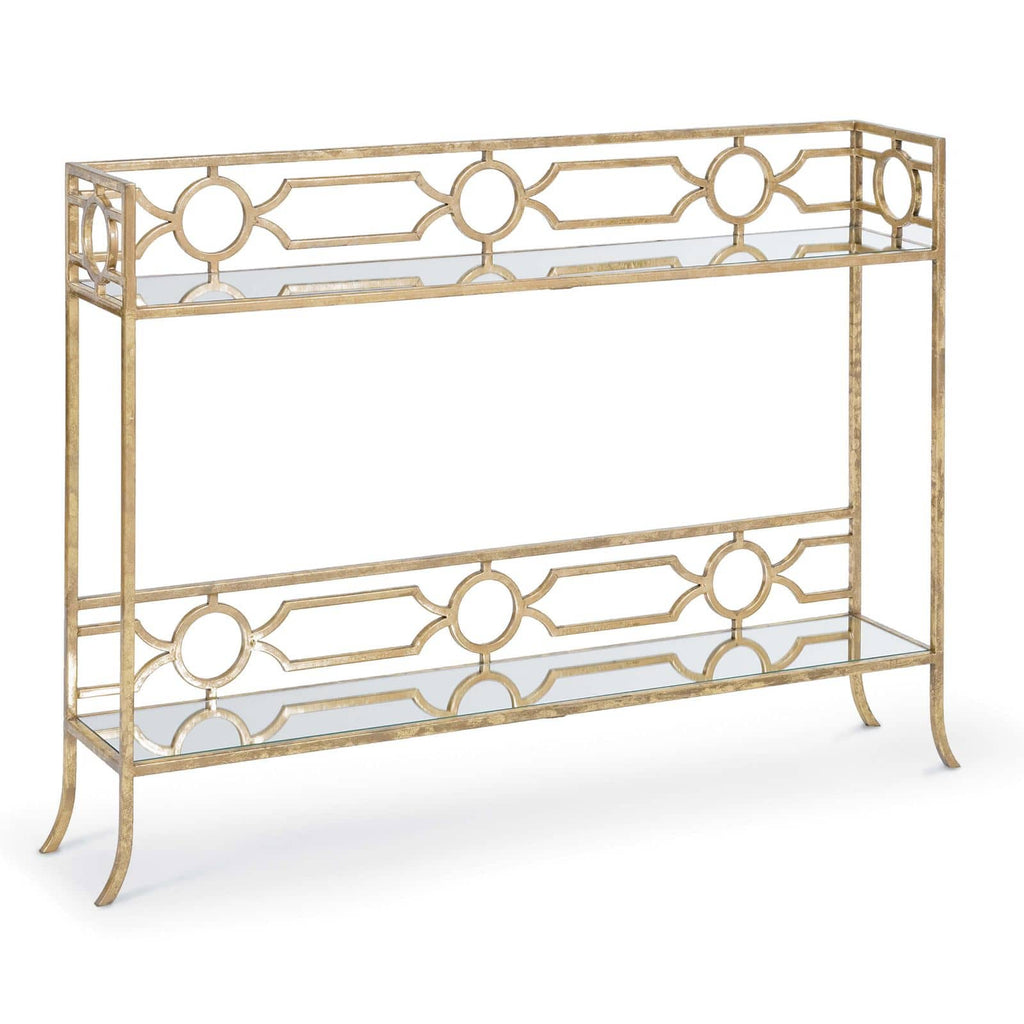 Geometric Shelf Console Table