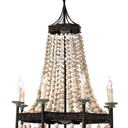 Wood Beaded Chandelier