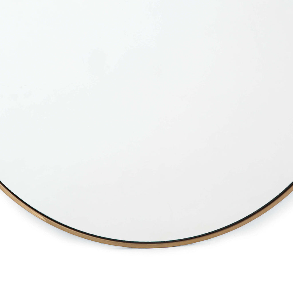 Hanging Circular Mirror - Natural Brass