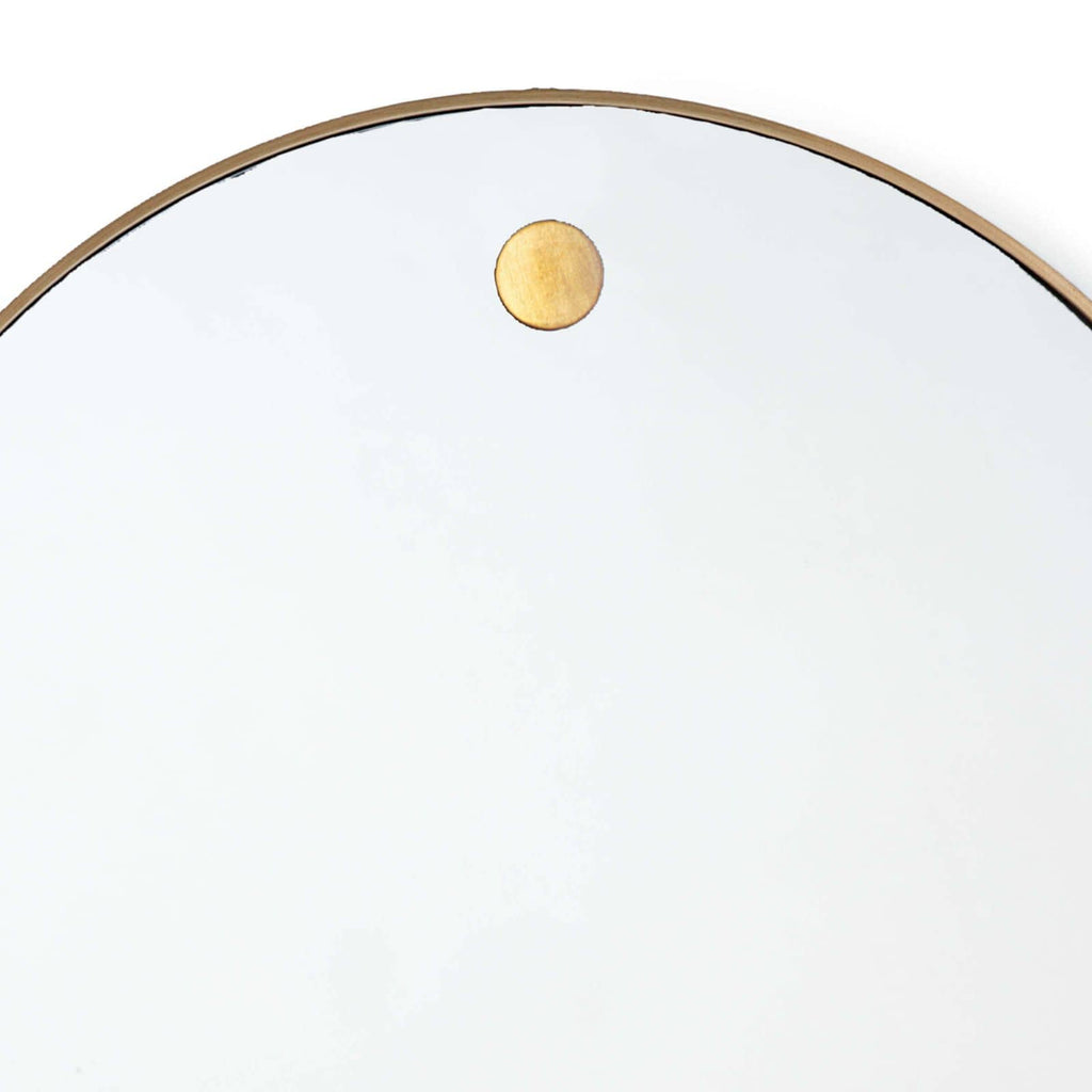 Hanging Circular Mirror - Natural Brass