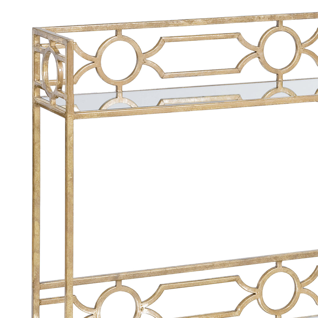 Geometric Shelf Console Table