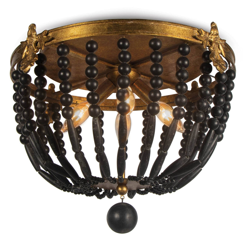 Fabian Wood Bead Flush Mount