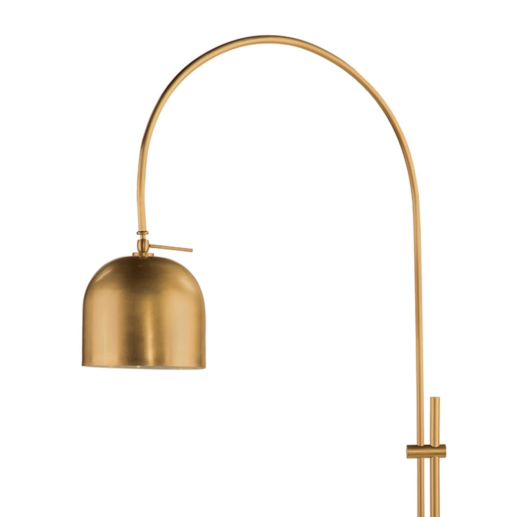 Arc Floor Lamp With Metal Shade - Natural Brass