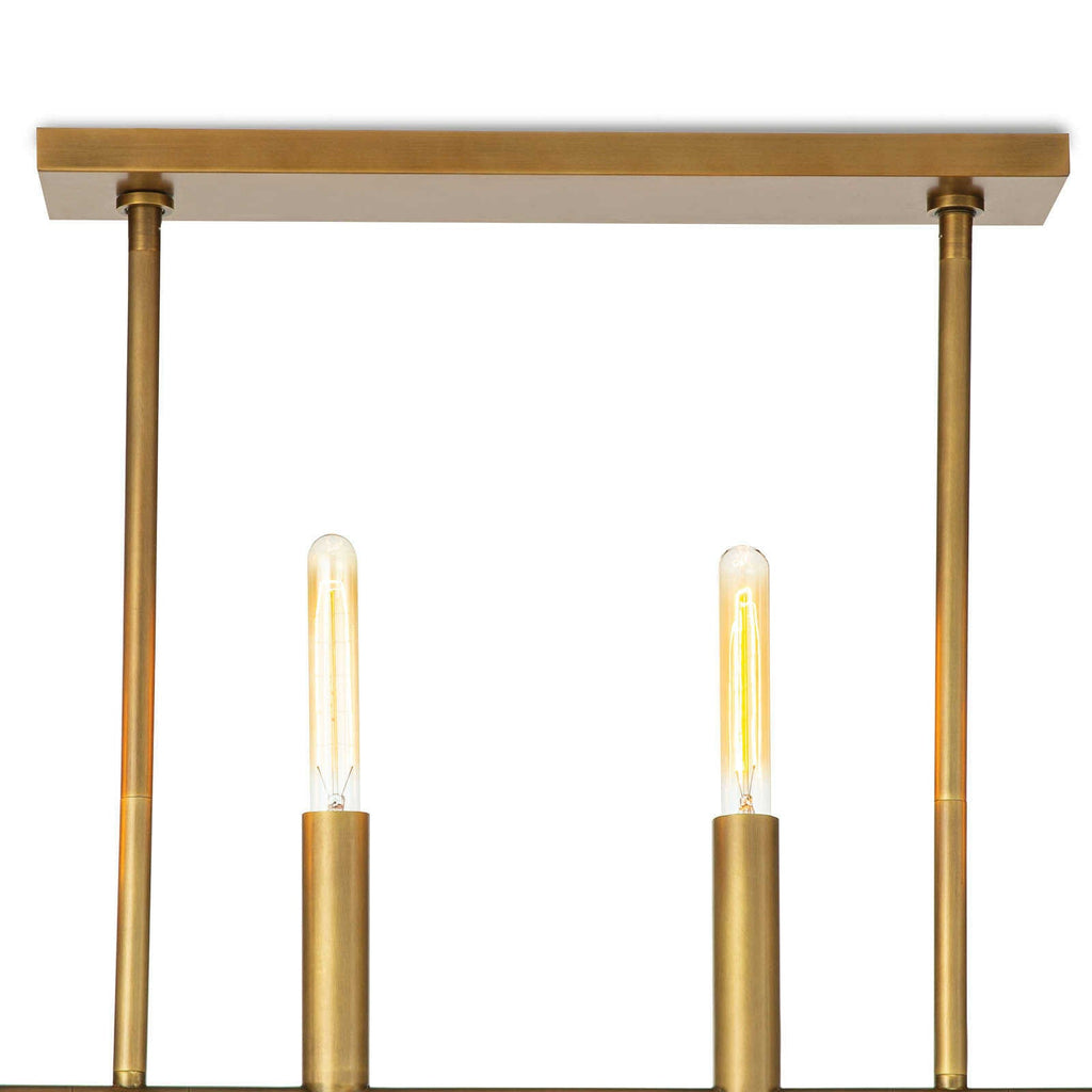 Wolfe Linear Chandelier - Natural Brass