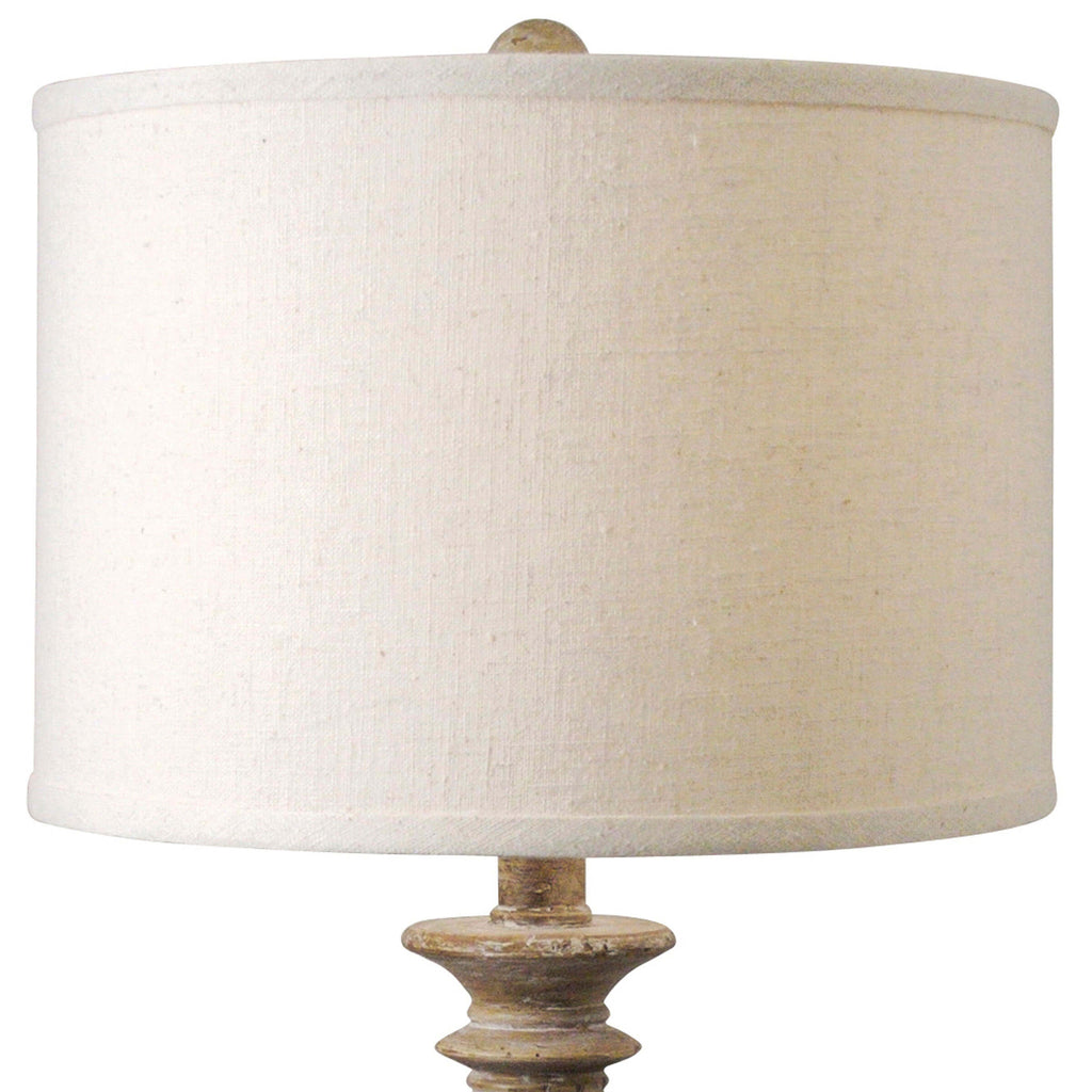 Distressed Turned Spindle Table Lamp