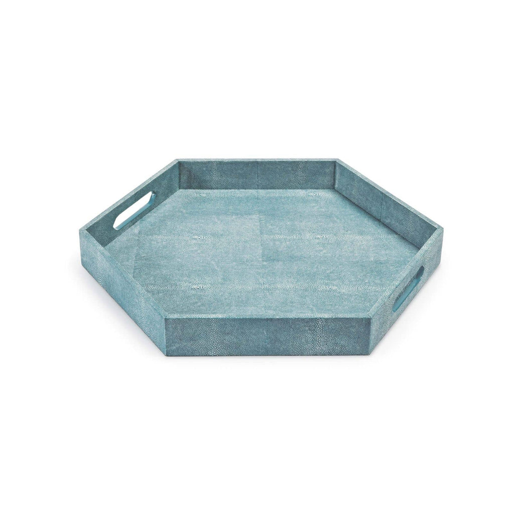 Shagreen Hex Tray - Turquoise