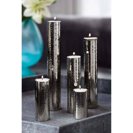 Hammered Bud Vase Set - Polished Nickel