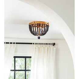 Fabian Wood Bead Flush Mount