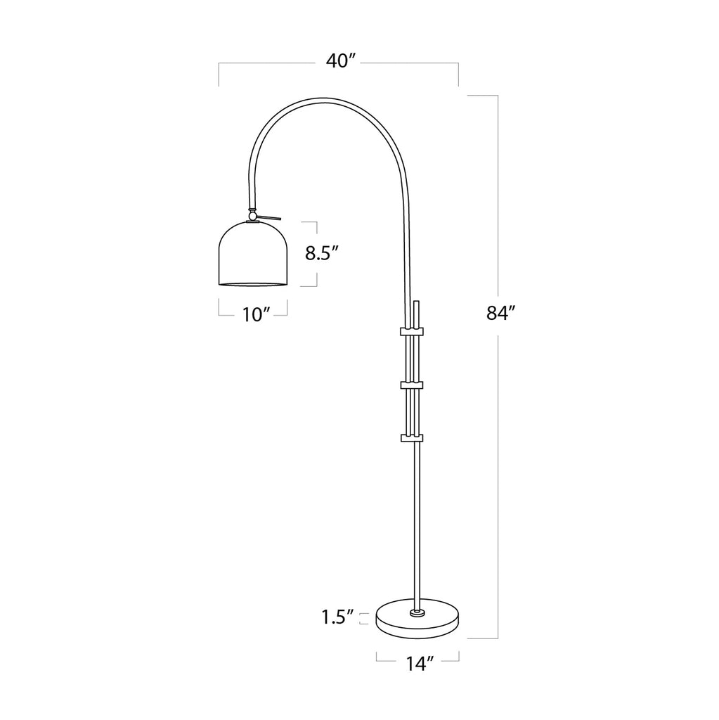 Arc Floor Lamp With Metal Shade - Polished Nickel