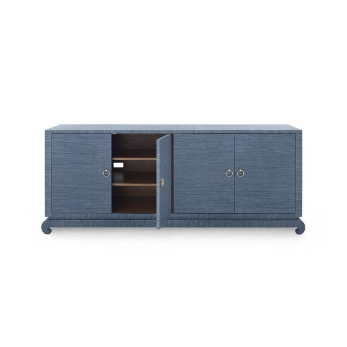 Meredith Extra Large 4-Door Cabinet, Navy Blue